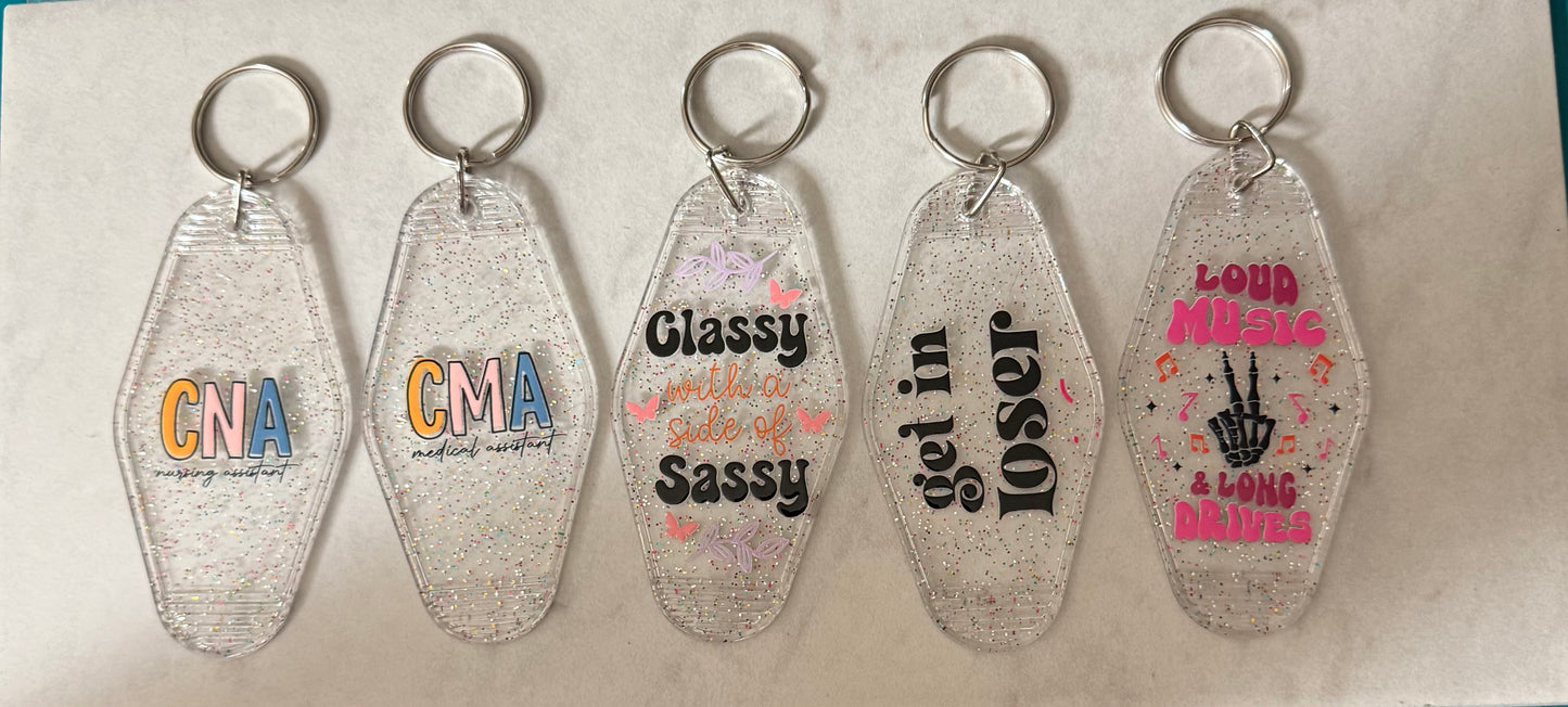 Motel Keychains and Magnets